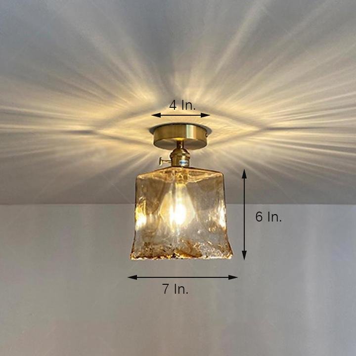 Glass Lantern Nordic Semi-Flush Mount Ceiling Light