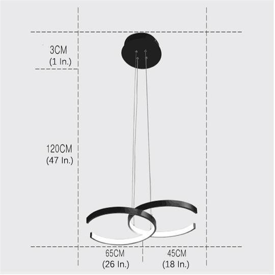 Modern C-Shaped Pendant Light | Aluminum & Acrylic | Dimmable LED