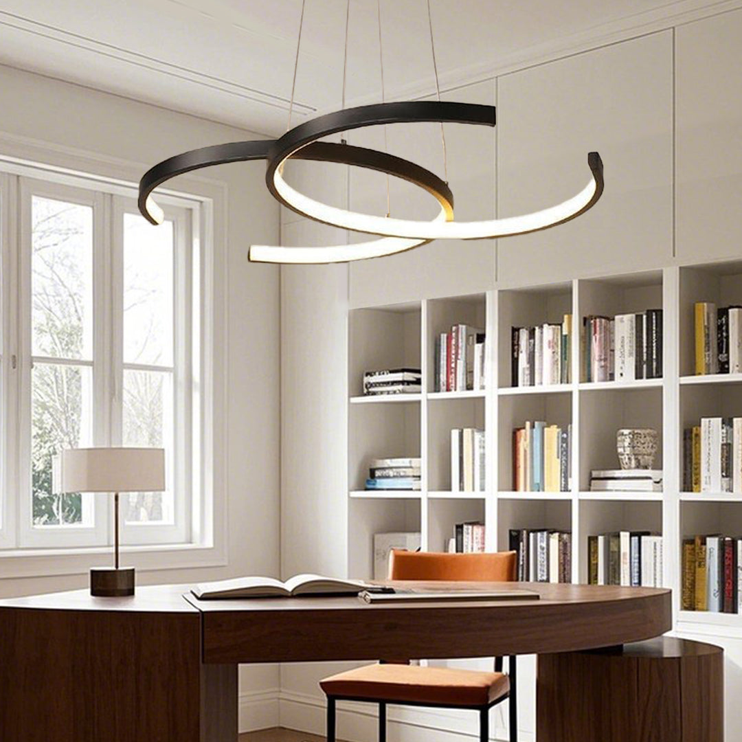 Modern C-Shaped Pendant Light | Aluminum & Acrylic | Dimmable LED
