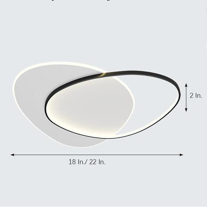 Rounded Triangles Flush Mount LED Ceiling Light - Artistic Design