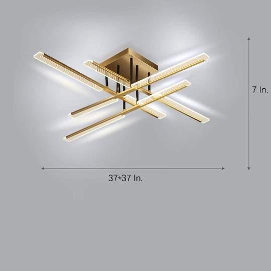 Modern Linear LED Flush Mount Ceiling Light with Metal Frame