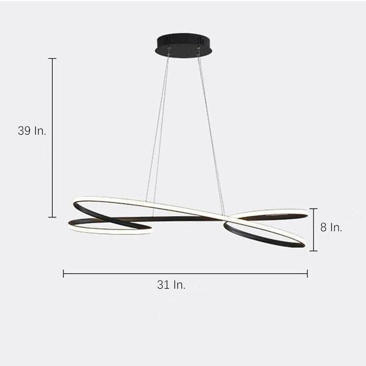 Modern Wave Ribbon LED Chandelier Aluminum Acrylic Pendant