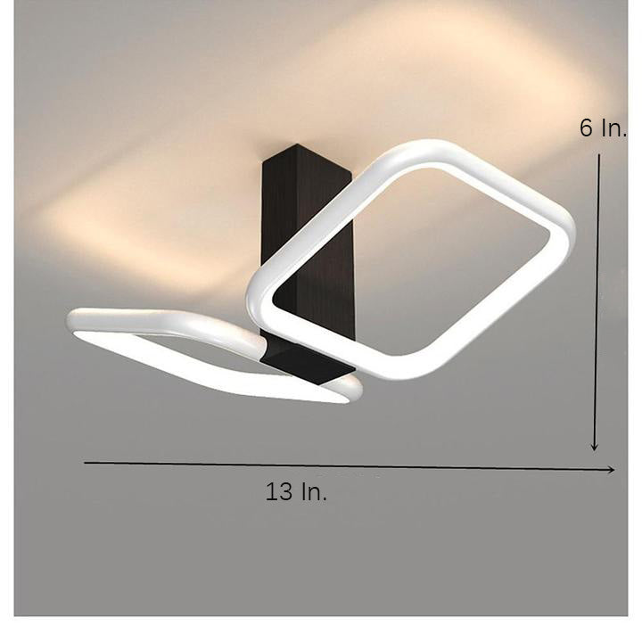 Geometric Gold Flush Mount LED Ceiling Light - Aluminum Finish