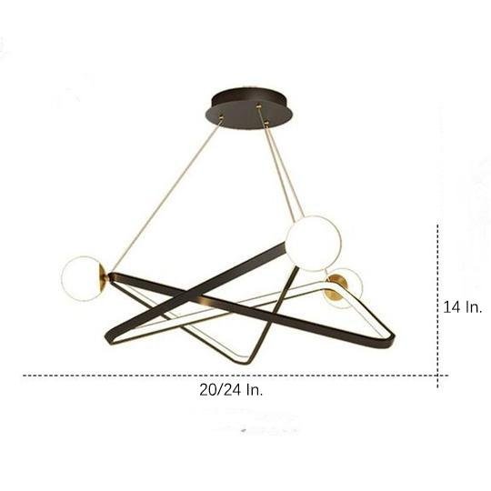 Geometric LED Pendant Light Modern Glass Chandelier