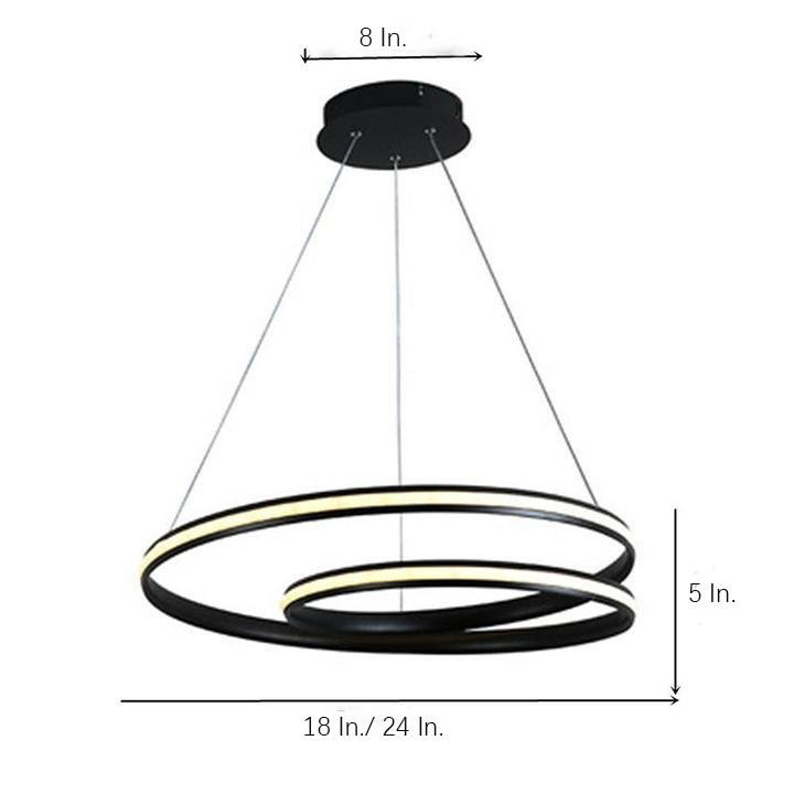 Modern Circular Aluminum LED Pendant Light with Dimming Control