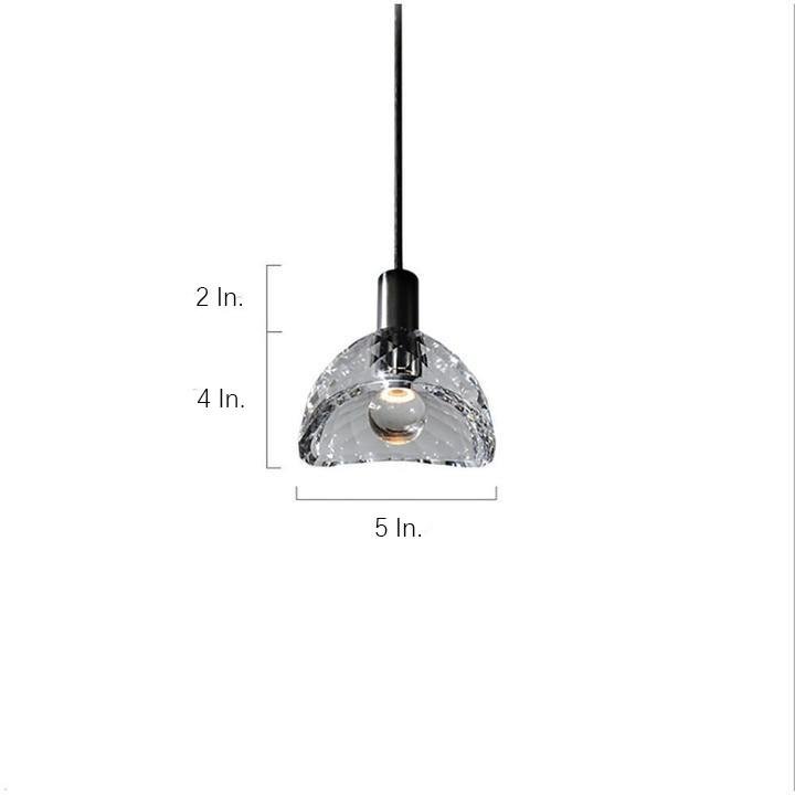 Nordic Crystal Pendant Light with Copper Finish & Integrated LED