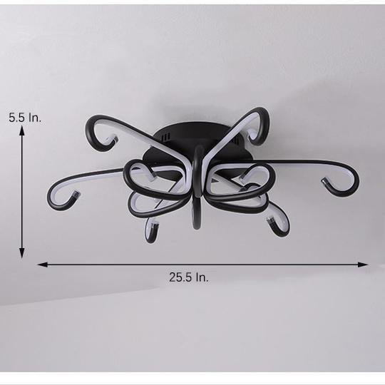 Octopus-Inspired Flush Mount Ceiling Light with Curved LED Arms