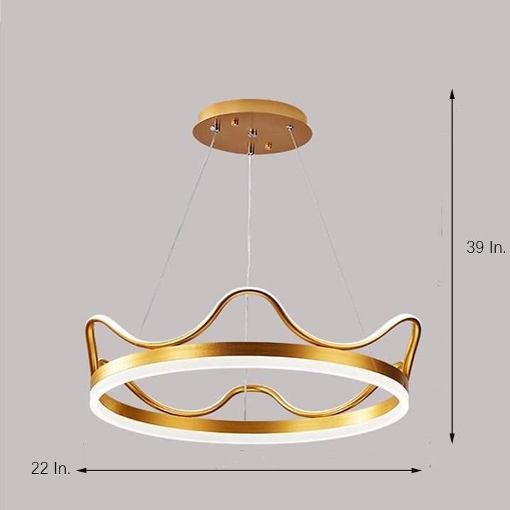 Dimmable LED Ring Chandelier Crown Design Aluminum & Acrylic