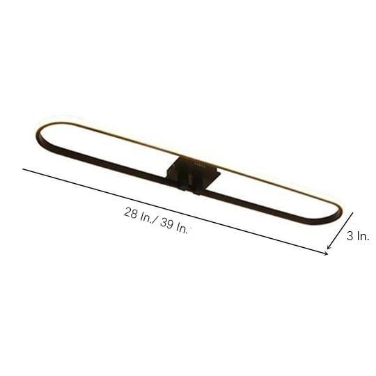 Rounded Rectangle LED Flush Mount Ceiling Light Minimalist Aluminum