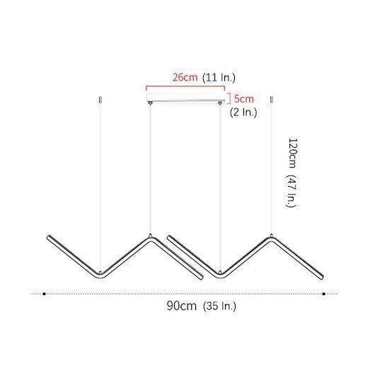 Modern Wave Pendant Light - 2-Light LED Dimmable Aluminum Fixture