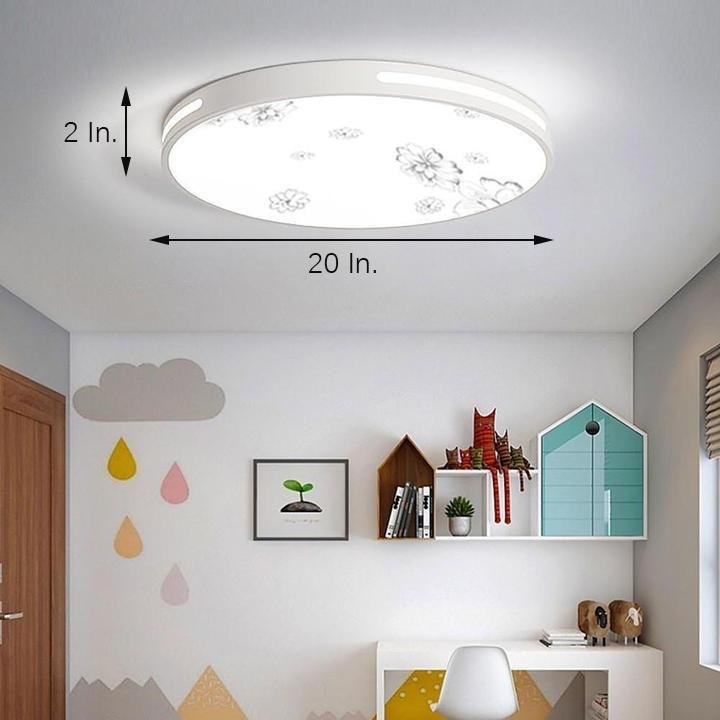 Modern Round Botanical LED Flush Mount Ceiling Light