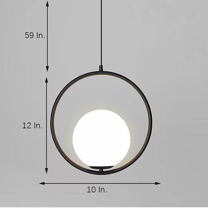 Modern Metal Circle Glass Globe Pendant Light