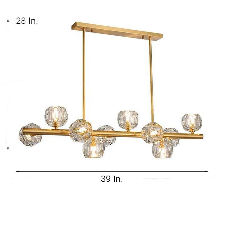Modern Crystal Globe Cluster Chandelier LED Ceiling Light Gold