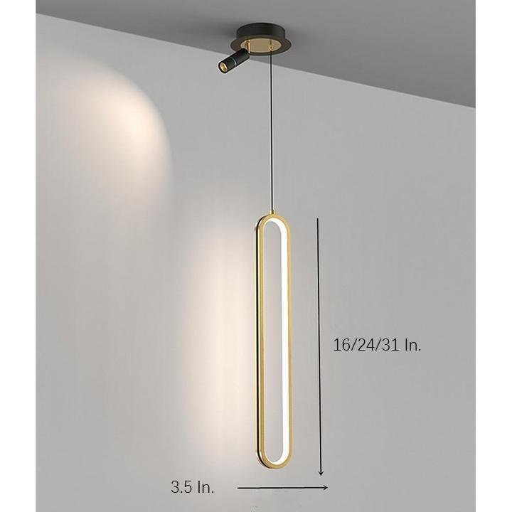Modern LED Pendant Light with Adjustable Spotlight - Aluminum &