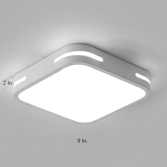 Modern Square Flush Mount LED Ceiling Light - Acrylic & Metal