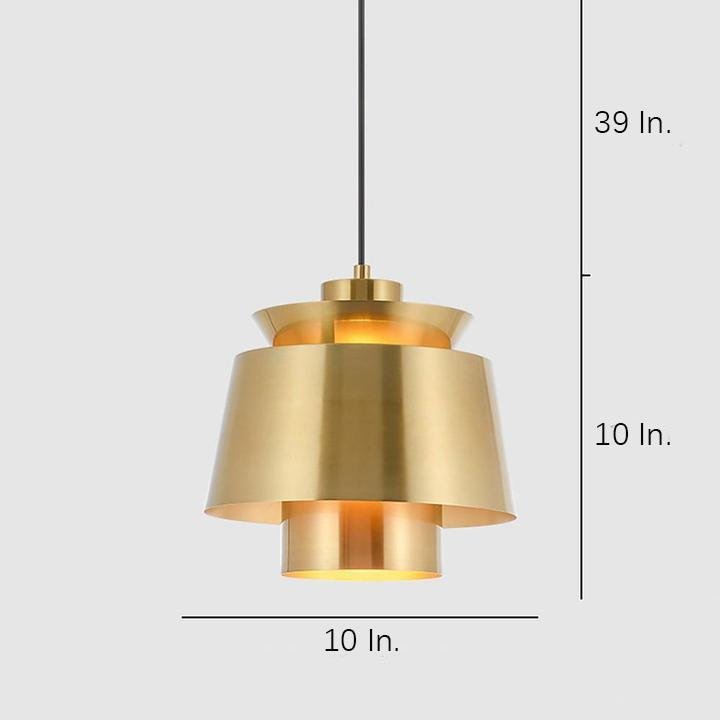 Modern Cylindrical Metal Pendant Light with Electroplated Finish
