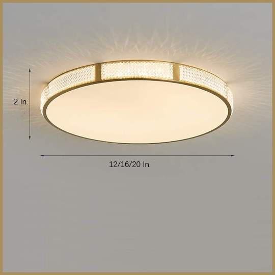 Nordic Circular Copper Flush Mount Ceiling Light with Acrylic Shade