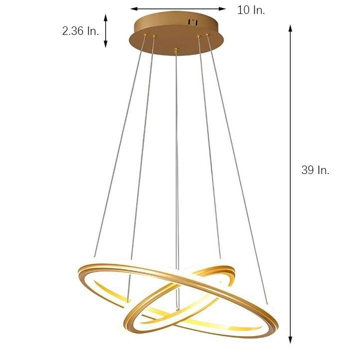 Nordic 2-Light LED Circle Chandelier – Aluminum & Acrylic