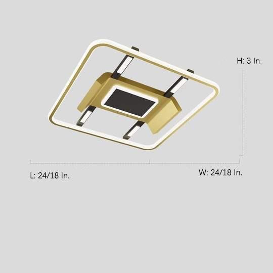 Square Geometric LED Ceiling Light Flush Mount Dimmable Nordic