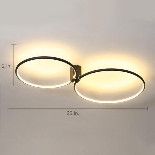 Modern Abstract Dual Circle LED Flush Mount Ceiling Light