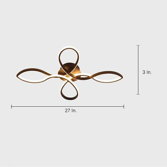 Wave Flower Dimmable LED Ceiling Light Flush Mount Aluminum
