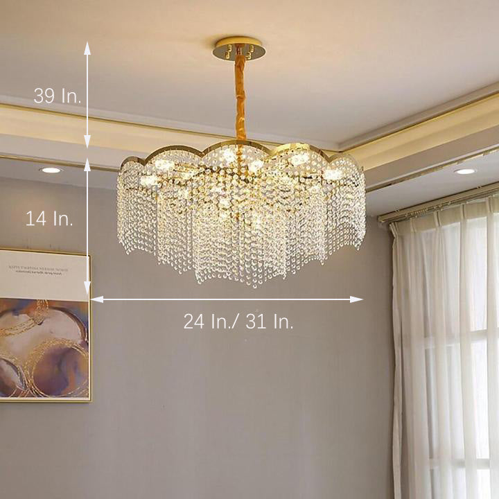 Crystal Lantern Chandelier Modern Electroplated Stainless Steel LED