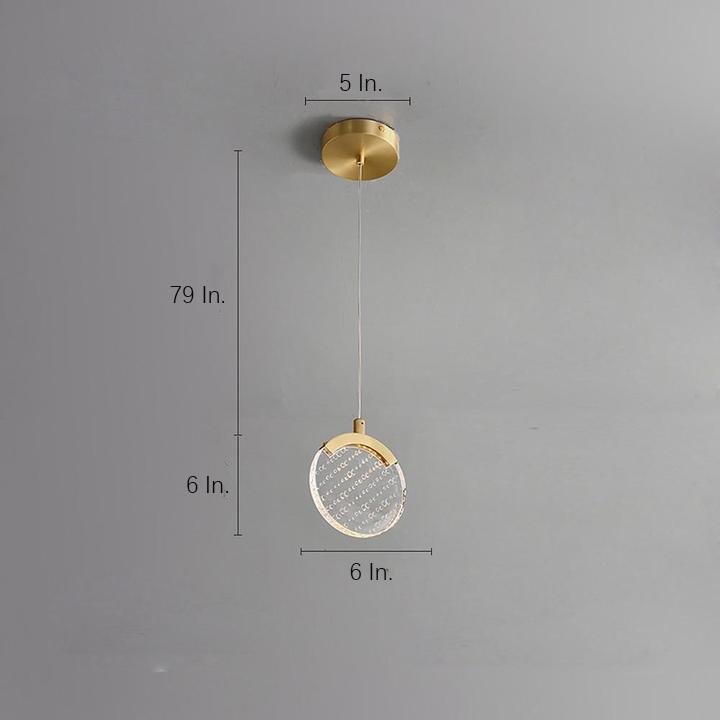Nordic Circular Acrylic Copper LED Pendant Light