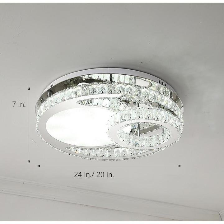 Overlapping Circles Crystal Flush Mount LED Ceiling Light