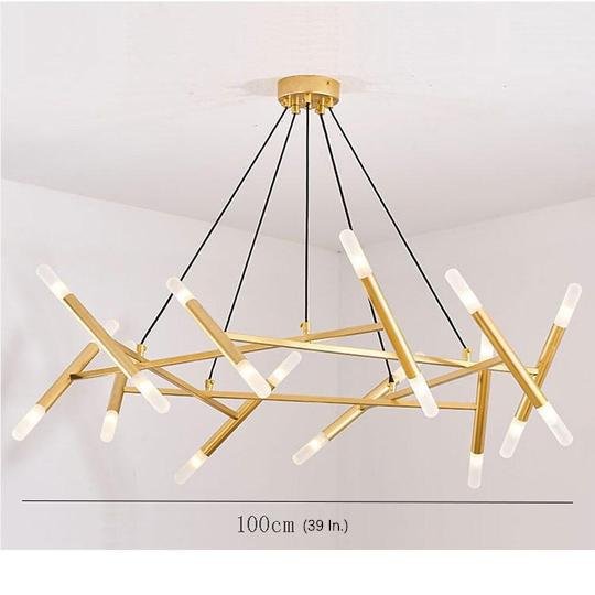 16-Light Industrial Metal Chandelier with LED Ambient Lighting