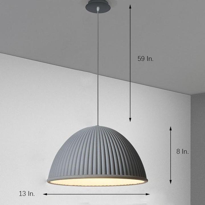 Industrial Pendant Light with Cement Shade & Metal Accent