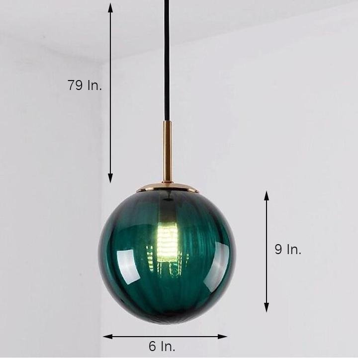 Electroplated Glass Ball Pendant Light Modern LED Hanging Lamp