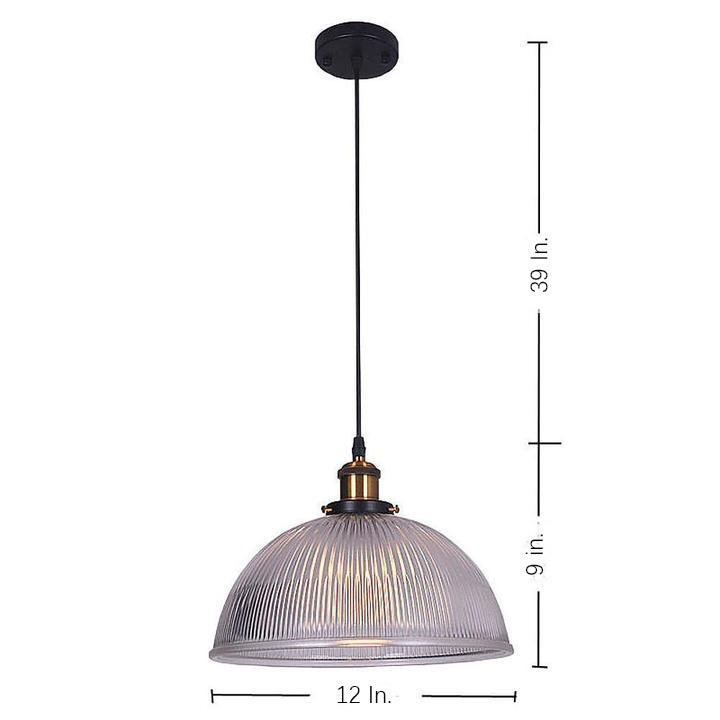 Vintage Glass Bowl Pendant Light with Electroplated Metal Finish