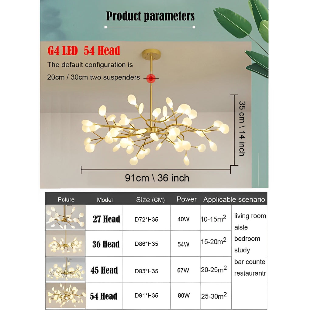 Sputnik Chandelier Modern Firefly Design Aluminum Acrylic Ceiling