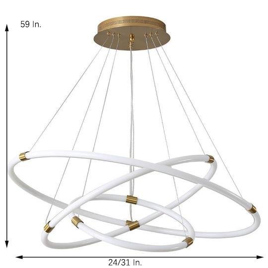Modern Circular LED Chandelier - 2/3-Light Gold Metal & Acrylic