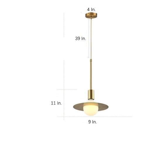 Modern Gold Metal Ball Pendant Light with Adjustable Height
