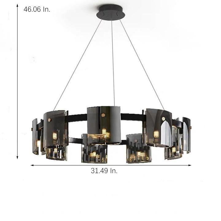 Circular Modern LED Chandelier with Electroplated Metal & Acrylic