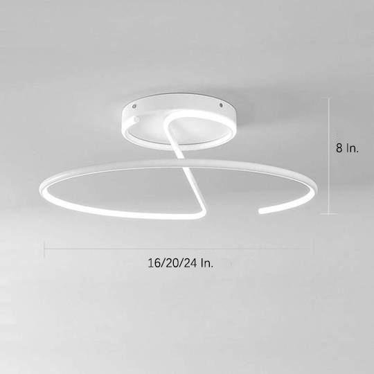 Dimmable LED Semi-Flush Mount Ceiling Light Modern Metal Geometric