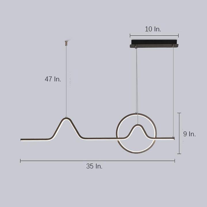 Modern Geometric Wave Pendant Light with Integrated LED
