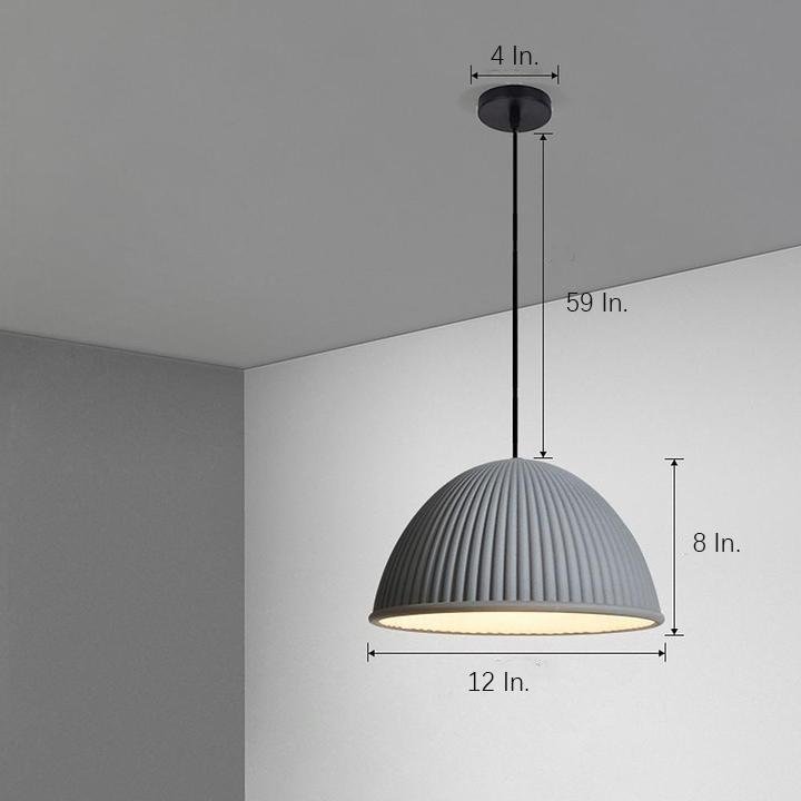 Artistic Dome Pendant Light Modern Metal Resin Ceiling Fixture