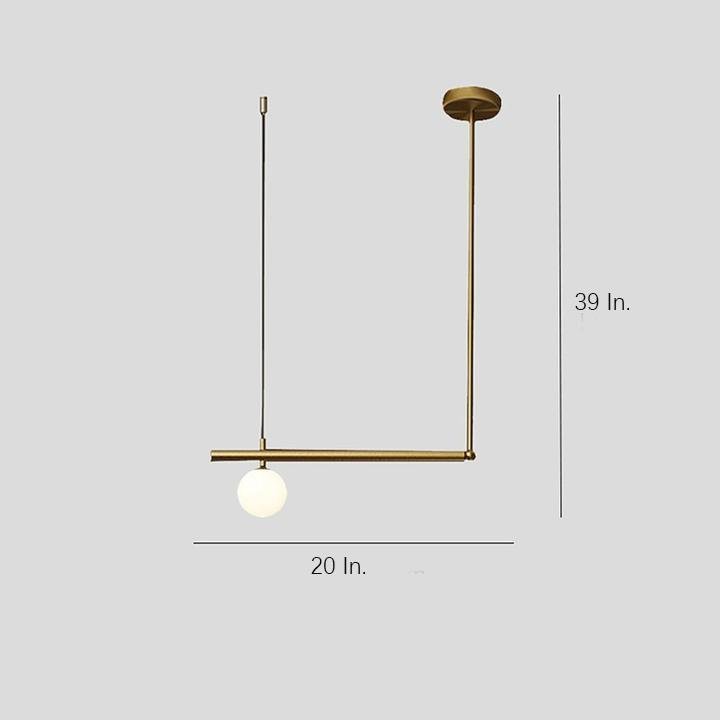 Linear Globe Pendant Light – Copper & Glass Modern Dining Lighting