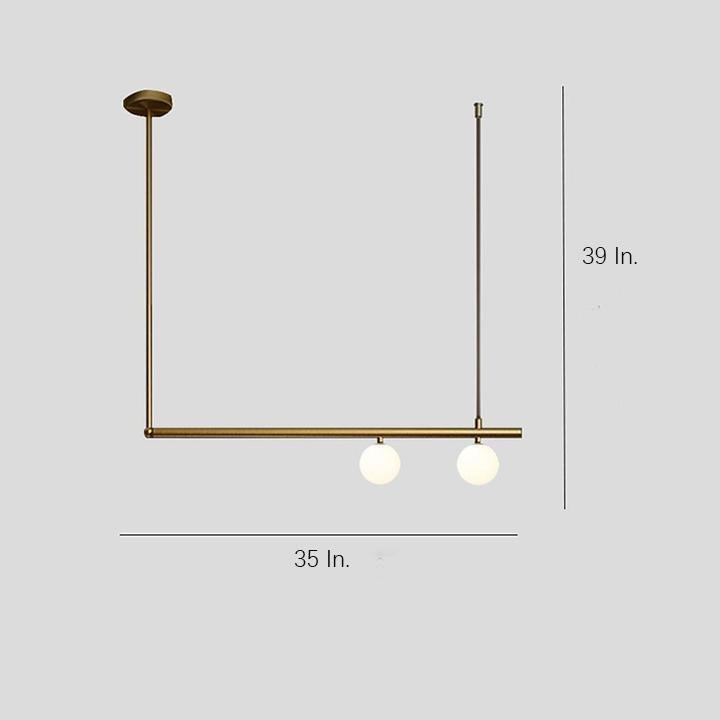 Linear Globe Pendant Light – Copper & Glass Modern Dining Lighting