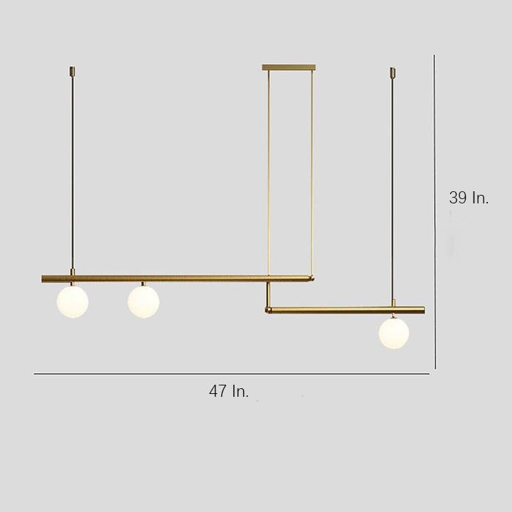 Linear Globe Pendant Light – Copper & Glass Modern Dining Lighting