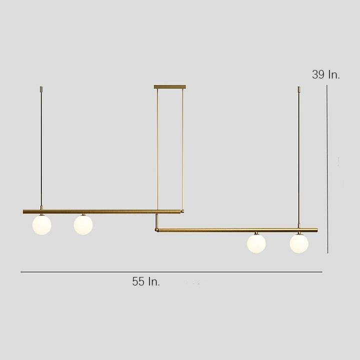 Linear Globe Pendant Light – Copper & Glass Modern Dining Lighting