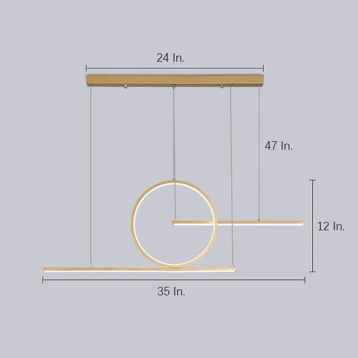 Modern Circular Linear LED Pendant Light Aluminum Dining Room