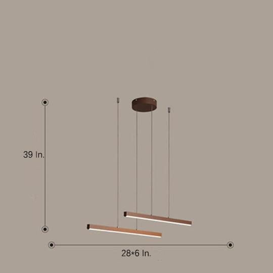 Modern Linear Chandelier Aluminum Acrylic Dining Room Pendant
