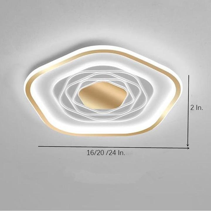 Hexagonal Abstract LED Flush Mount Ceiling Light - Acrylic Shade
