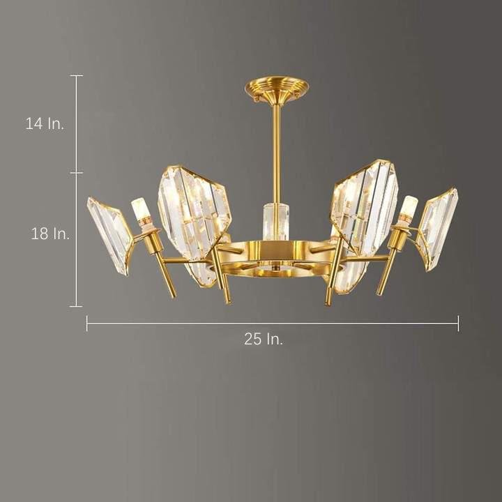 Crystal Ring Chandelier – Gold Metal Frame Luxury Ceiling Light