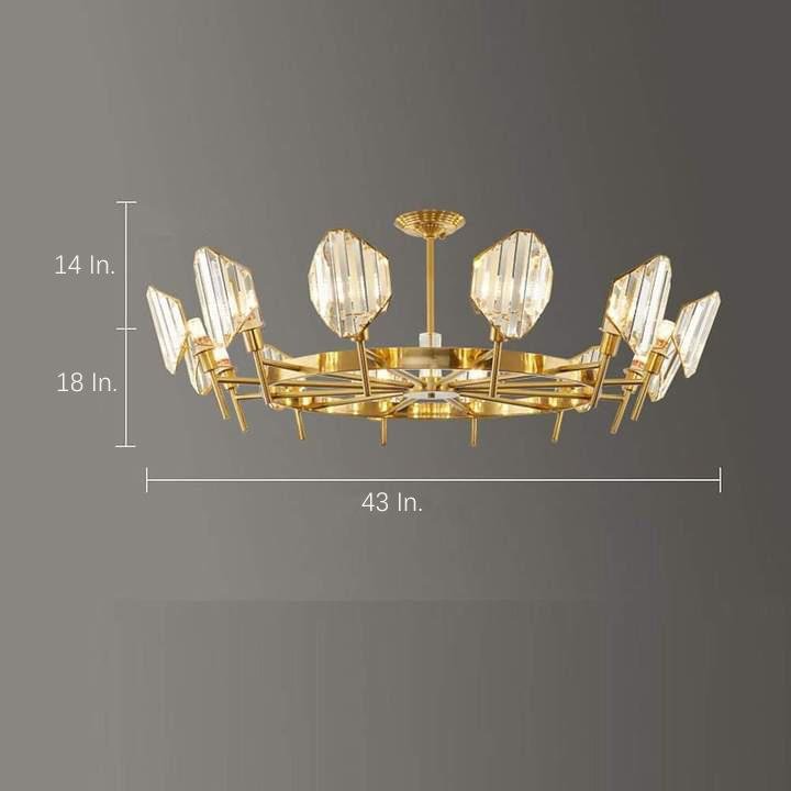 Crystal Ring Chandelier – Gold Metal Frame Luxury Ceiling Light