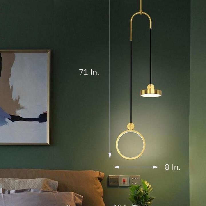 Modern 2-Circle LED Pendant Light - Metal & Acrylic Hanging Lamp