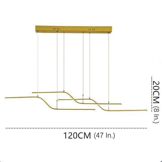 Linear Curved Modern LED Chandelier Dining Room Pendant Light